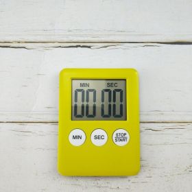 Cooking Timer LCD Digital Screen Clock Kitchen Countdown Timer Mechanical Digital Kitchen Timer Magnetic (Color: yellow)